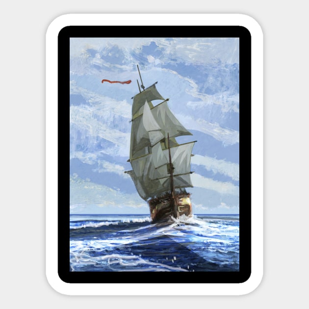 Sailing Ship Sticker by David Kennett